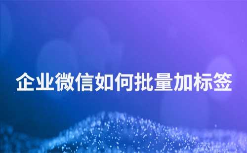 企業(yè)微信如何批量添加標(biāo)簽