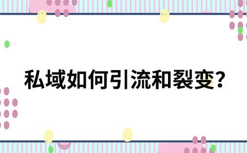 私域流量如何引流裂變