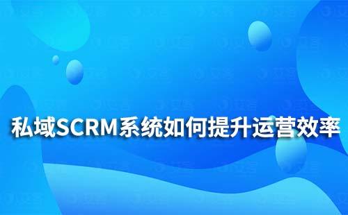 私域SCRM系統(tǒng)如何助力企業(yè)提升運(yùn)營效率