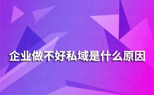 企業(yè)做不好私域流量是什么原因