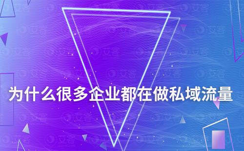 為什么很多企業(yè)都在做私域流量