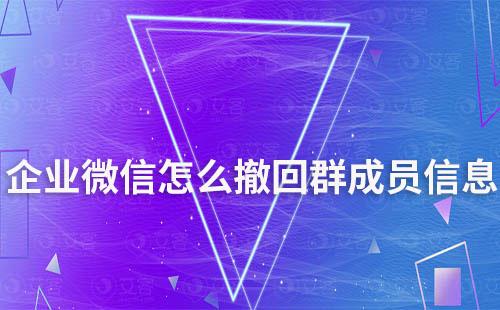 企業(yè)微信怎么撤回群成員信息