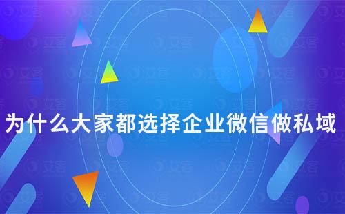 為什么大家都選擇企業(yè)微信做私域