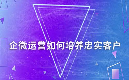 企業(yè)如何通過企微運(yùn)營培養(yǎng)忠實(shí)客戶